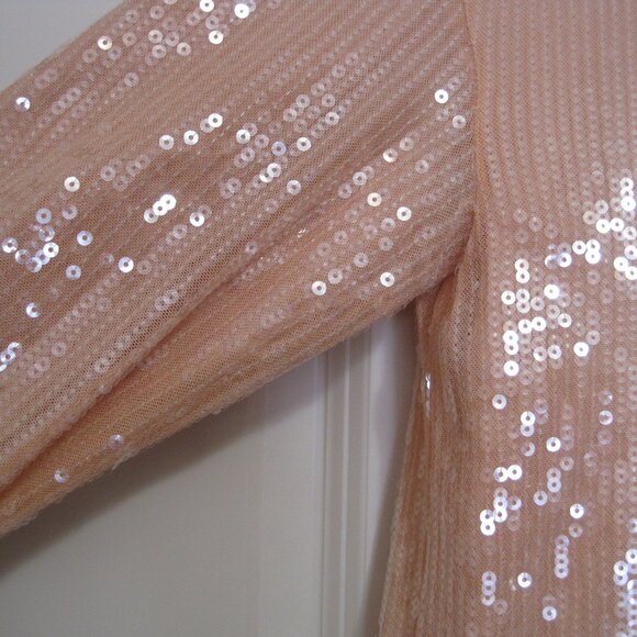 7 For All Mankind Sequin Button Down Shirt in Peach - Picture 5 of 9